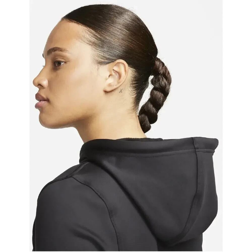 Nike Women's One Therma-FIT Graphic Hoodie Black/Lt Iron Ore, Small - Women's At - Picture 5 of 7